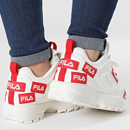 Fila - Etichette Disruptor Sneakers da donna FFW0097 Marshmallow Fila Red