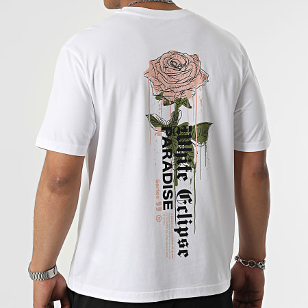 Luxury Lovers - Tee Shirt Oversize Large Paradise Roses Bianco