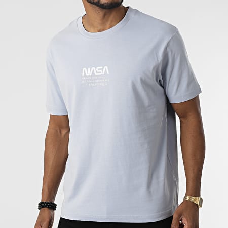 NASA - Camiseta de administración pequeña grande de gran tamaño azul cielo