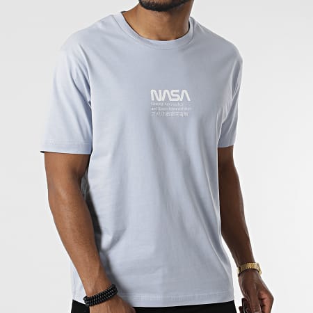 NASA - Camiseta de administración pequeña grande de gran tamaño azul cielo