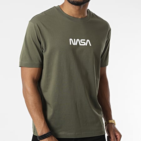 NASA - Tee Shirt Oversize Large Flag Vert Kaki