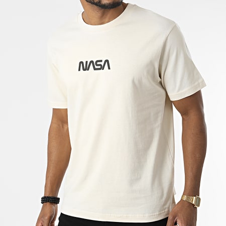 NASA - Maglietta oversize con bandiera grande beige
