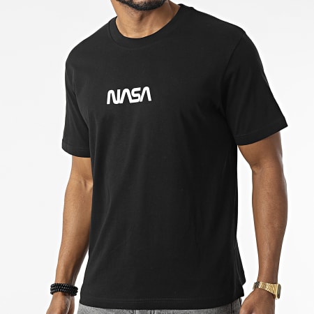 NASA - Maglietta oversize con bandiera grande, nera