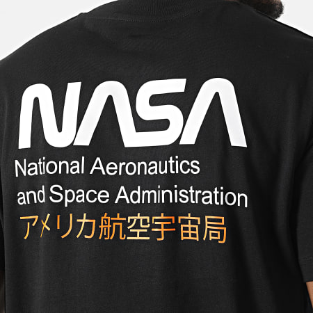 NASA - Tee Shirt Oversize Large Admin 2 Noir Blanc Orange