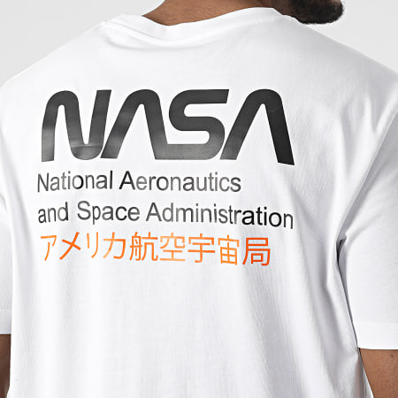 NASA - Tee Shirt Oversize Large Admin 2 Blanc Noir Orange