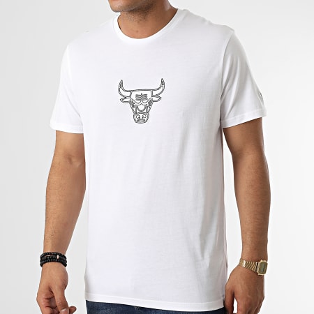 New Era - NBA Chain Stitch Logo Chicago Bulls Camiseta 13083915 Blanco