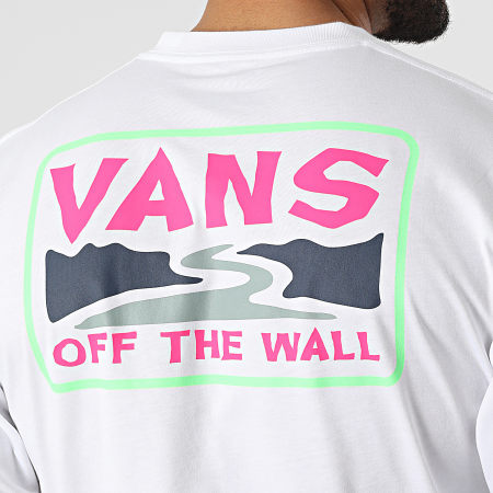 Vans - Tee Shirt A Manches Longues Summer Camp A7PMM Blanc