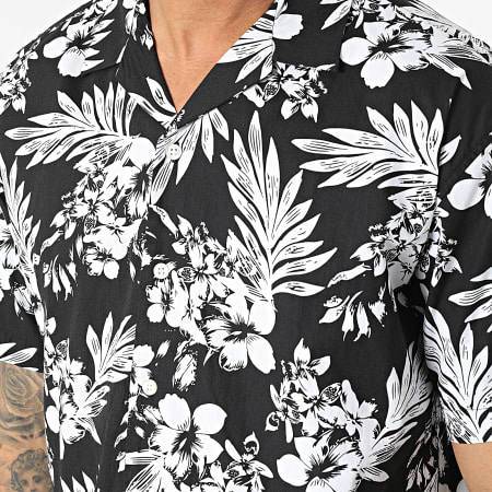 Jack And Jones - Camicia a maniche corte Coastal Resort Floral Nero Bianco
