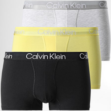 Calvin Klein - Set di 3 boxer NB2970A Giallo Nero Grigio Heather