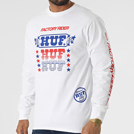 HUF - Camiseta de manga larga Factory Rider TS01626 Blanco