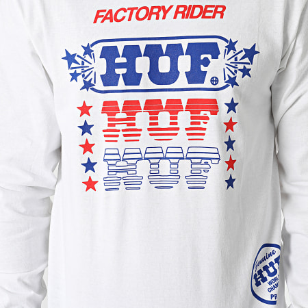 HUF - Camiseta de manga larga Factory Rider TS01626 Blanco