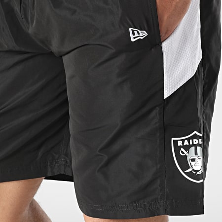 New Era - Shorts de jogging a rayas con panel lateral de Los Vegas Raiders NFL 13116160 Negro
