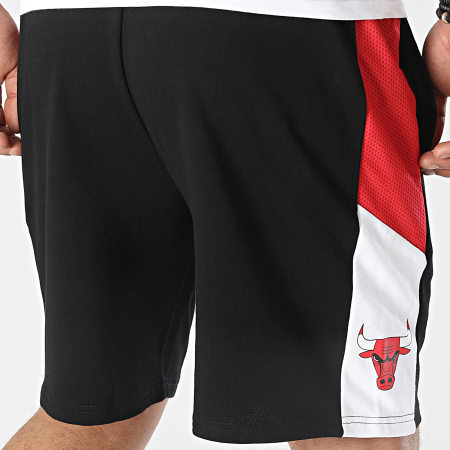 New Era - Pantalones cortos de jogging a rayas con panel lateral de Chicago Bulls NBA 13116163 Negro