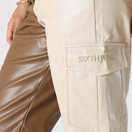 Sixth June - Pantalon Femme W12101CPA Beige Marron