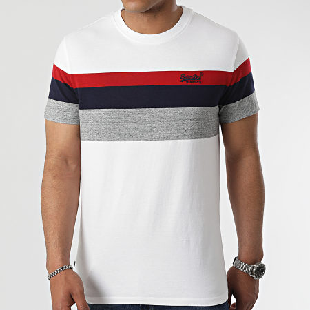 Superdry - Tee Shirt OL Classic YD Stripe M1011513A Blanc
