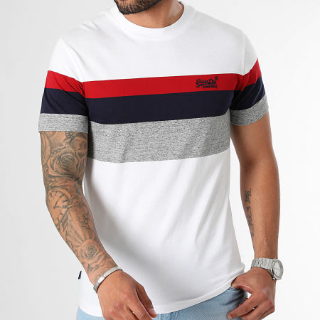 Superdry - Tee Shirt OL Classic YD Stripe M1011513A Blanc