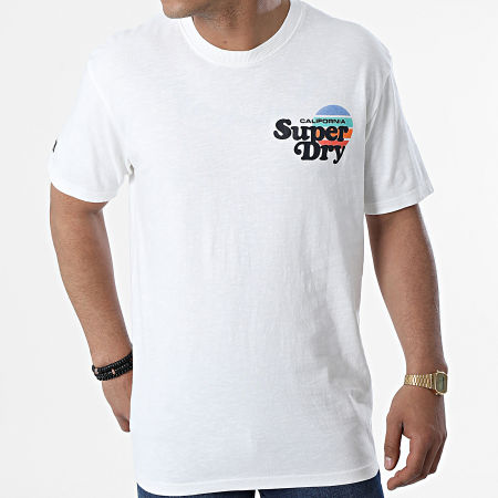 Superdry - Camiseta Vintage Cali Stripe M1011383A Blanco