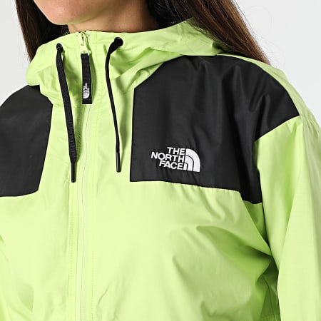 The North Face - Sheru Giacca a vento con cappuccio e zip da donna A4C9H Verde chiaro Nero