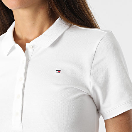 Tommy Hilfiger - Polo A Manches Courtes Femme Global Stripe 4650 Blanc