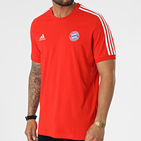 Adidas Sportswear - Tee Shirt A Bandes FC Bayern DNA 3 Stripes HF1361 Rouge
