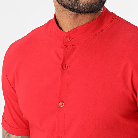 Uniplay - Camicia a maniche corte Collo Mao UP-C115 Rosso