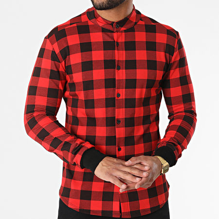 Camisa a cuadros rojo y negro cheap