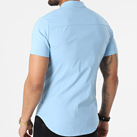Uniplay - Camicia a maniche corte Collo Mao UP-C115 Azzurro