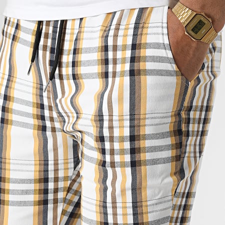 Uniplay - Pantaloni slim a quadri T3821 Bianco