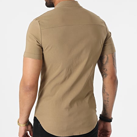 Uniplay - Camicia a maniche corte Collo Mao UP-C115 Marrone