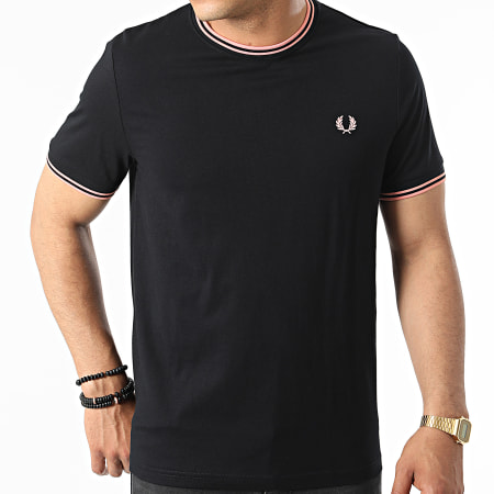 Fred Perry - Tee Shirt Twin Tipped M1588 Noir Rose