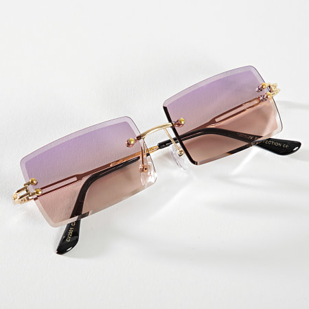 Frilivin - Gafas de sol Gradiente Marrón Violeta Dorado