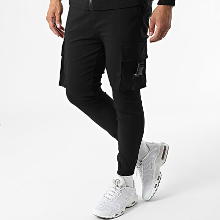 Uniplay - UP-ES-87 Set giacca e pantaloni da jogging neri con zip