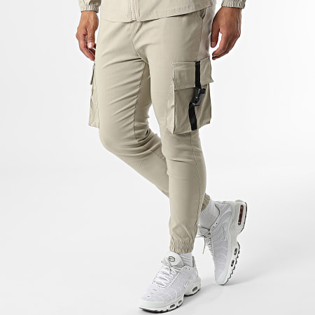 Uniplay - UP-ES-87 Set giacca con zip e pantaloni da jogging beige