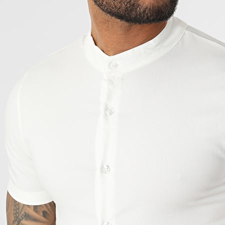 Uniplay - Camicia a maniche corte Collo Mao UP-C115 Bianco