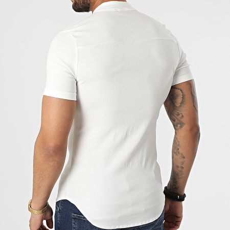 Uniplay - Camicia a maniche corte Collo Mao UP-C115 Bianco