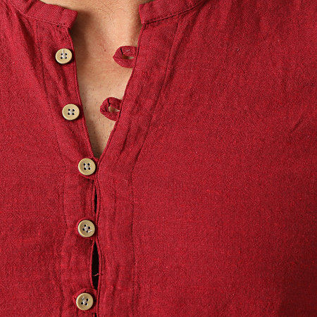 Armita - JCH-802 Camicia rossa a maniche lunghe con collo tunisino
