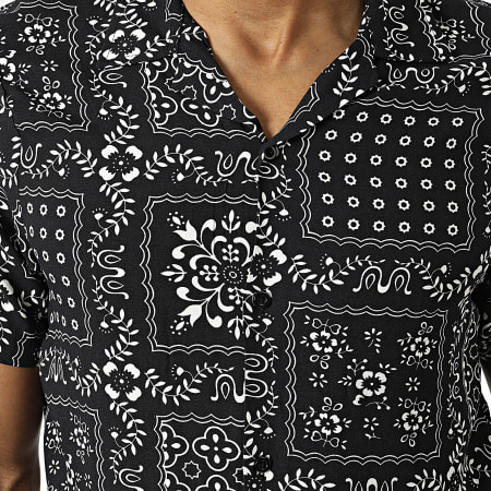 Armita - Camisa Manga Corta Flores 5199 Negro