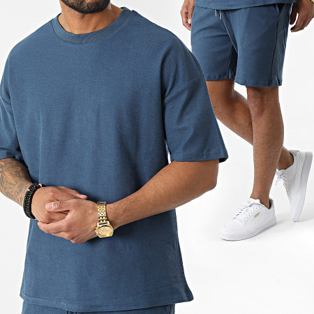 Frilivin - Set di maglietta e pantaloncini da jogging blu