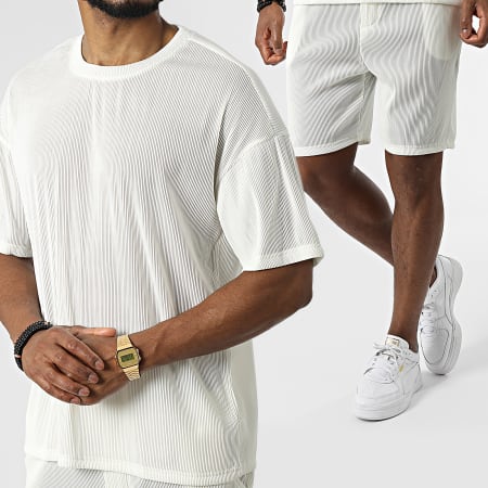 Frilivin - Set di maglietta e pantaloncini da jogging BM1516 Beige chiaro