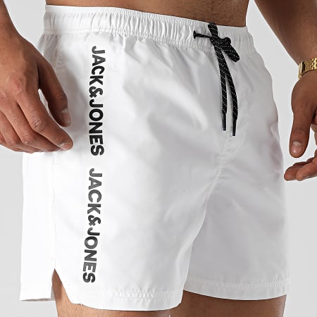 Jack And Jones - Pantaloncini da bagno a fascia bianchi Bali