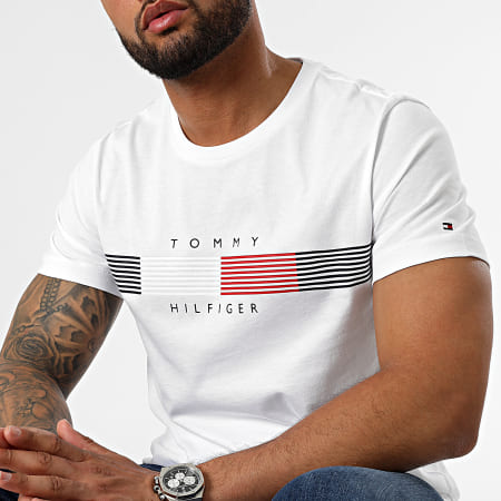 Tommy Hilfiger - Tee Shirt Chest Corp Stripe Graphic 5612 Blanc