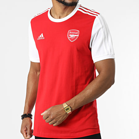 Adidas Sportswear - Tee Shirt A Bandes Arsenal FC DNA HF4044 Rouge Blanc