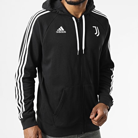 Adidas Sportswear - Sweat Zippé Capuche A Bandes Juventus DNA HD8875 Noir