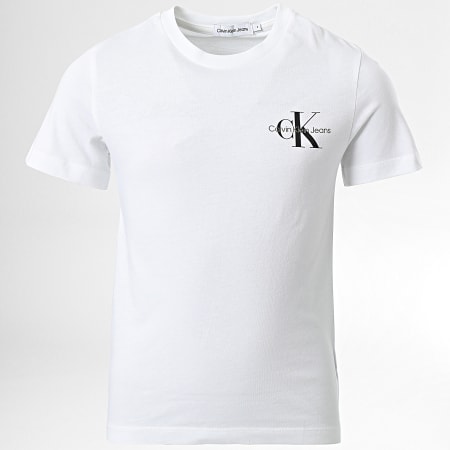 Calvin Klein - Tee Shirt Enfant Chest Monogram 1231 Blanc