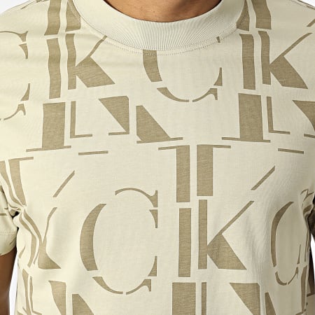 Calvin Klein Jeans - Tee Shirt Logo All Over Print 0877 Beige