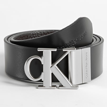 Calvin Klein - Cintura reversibile tonda Mono Plate 9536 nero marrone