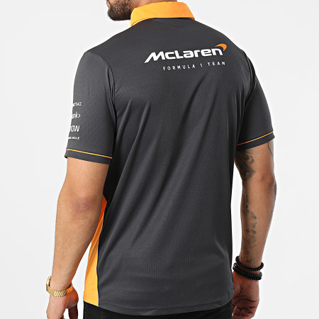 McLaren - Polo A Manches Courtes Replica Orange Gris Anthracite