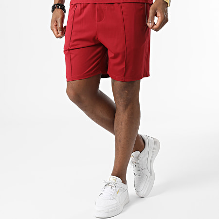 Frilivin - Set polo a maniche corte e pantaloncini da jogging rosso