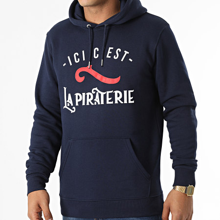 La Piraterie - Ici C'est La Piraterie Felpa con cappuccio blu navy
