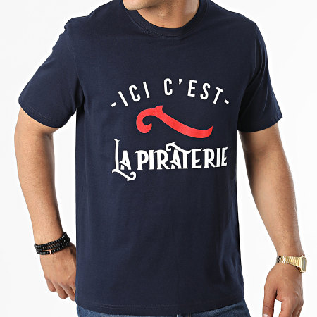La Piraterie - Tee Shirt Ici C'est La Piraterie Bleu Marine